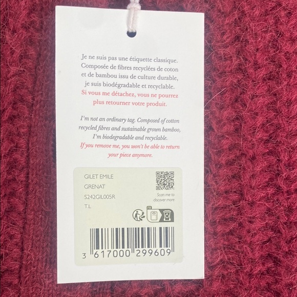 Sezane Emile cardigan in burgundy - Picture 2 of 5